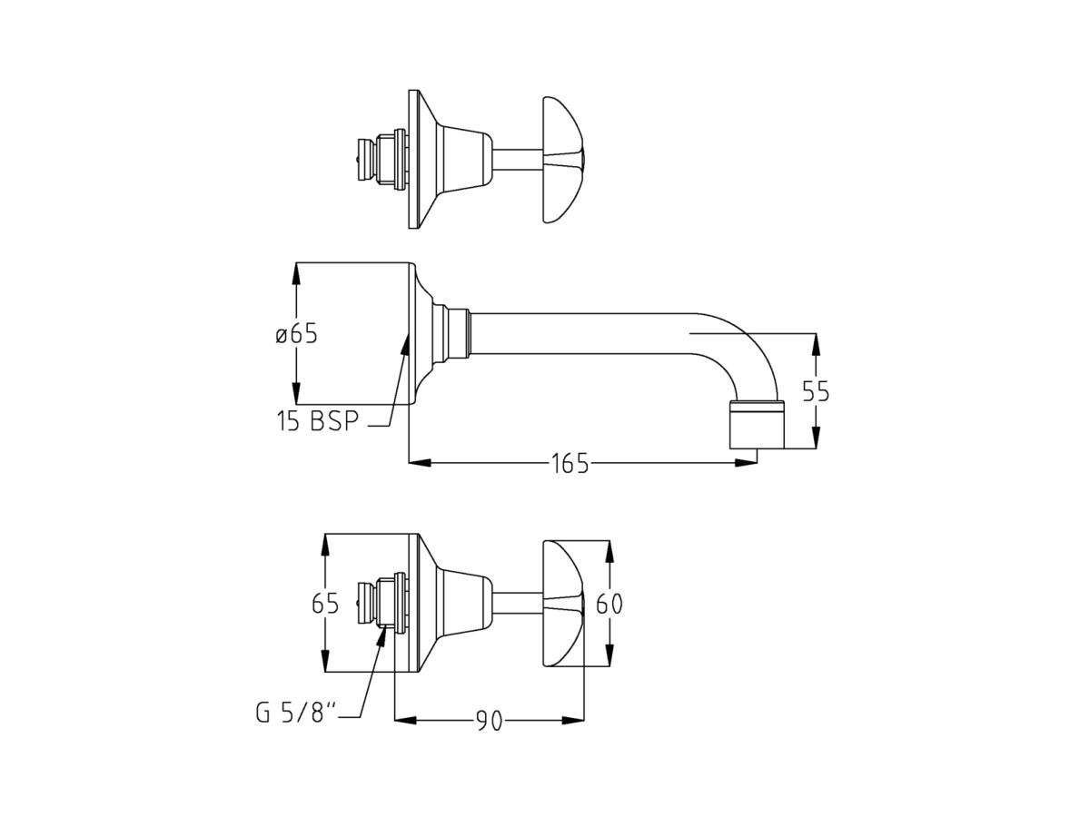 Reece Wall Mounted Sink Set With Fixed Spout