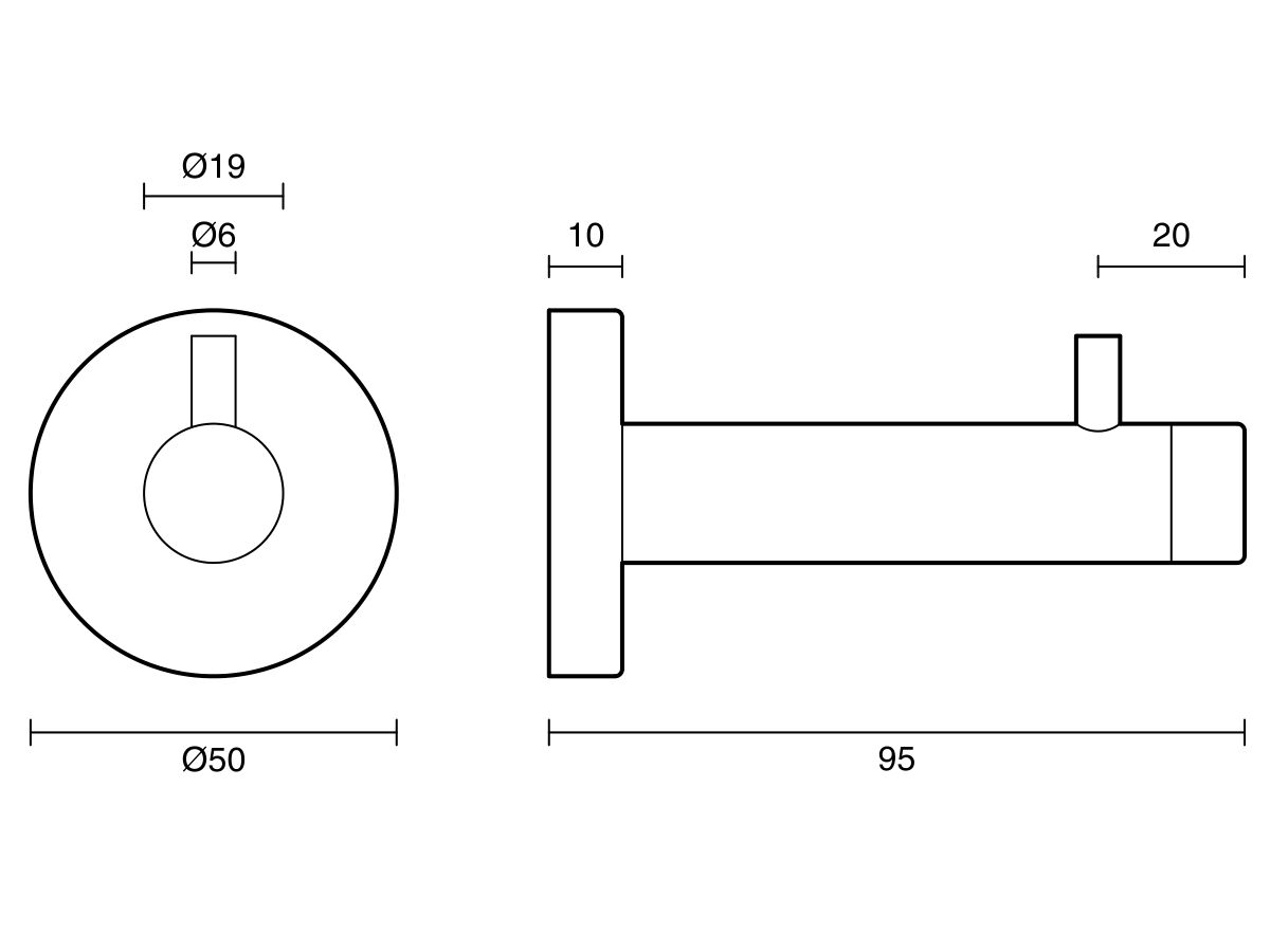 Reece Wolfen Robe Hook Brushed Stainless Steel