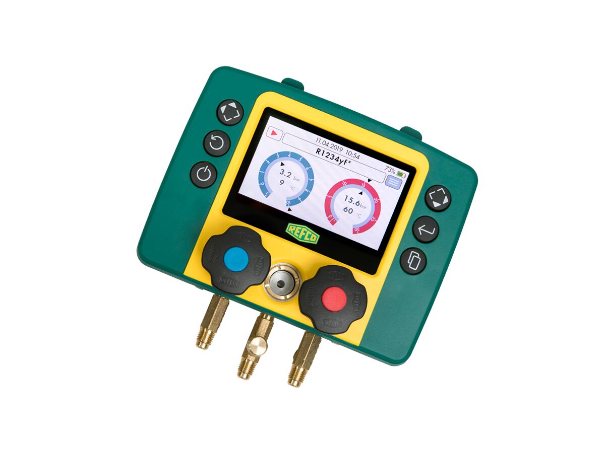 reece Refmate 2 Digital Manifold With 2 Temperature Sensors & 5 x 60" Hoses With Ball Valves & 2 Wireless Temperature Clamps