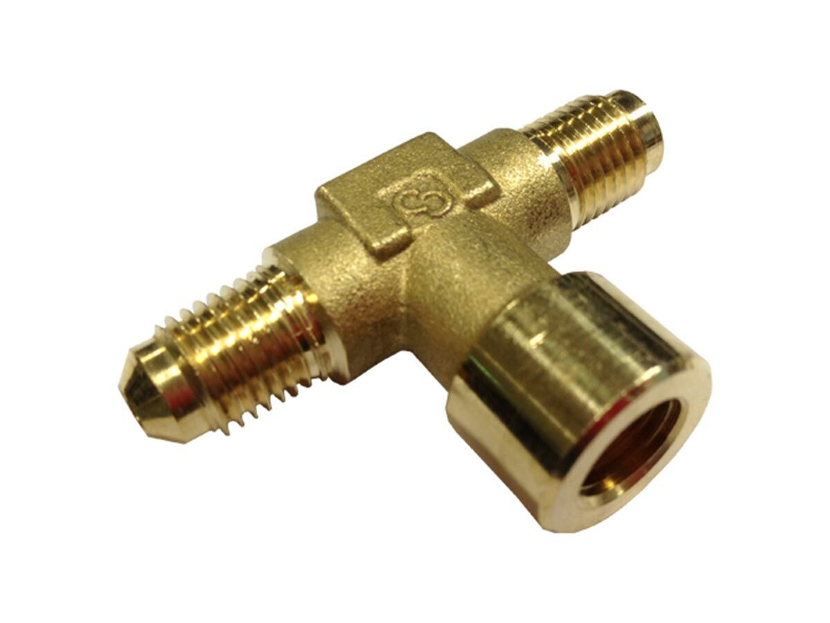 reece Refrigeration Brass Tee 1/4 MFL X 1/4 MFL X 1/4 FFL (Packet 1)
