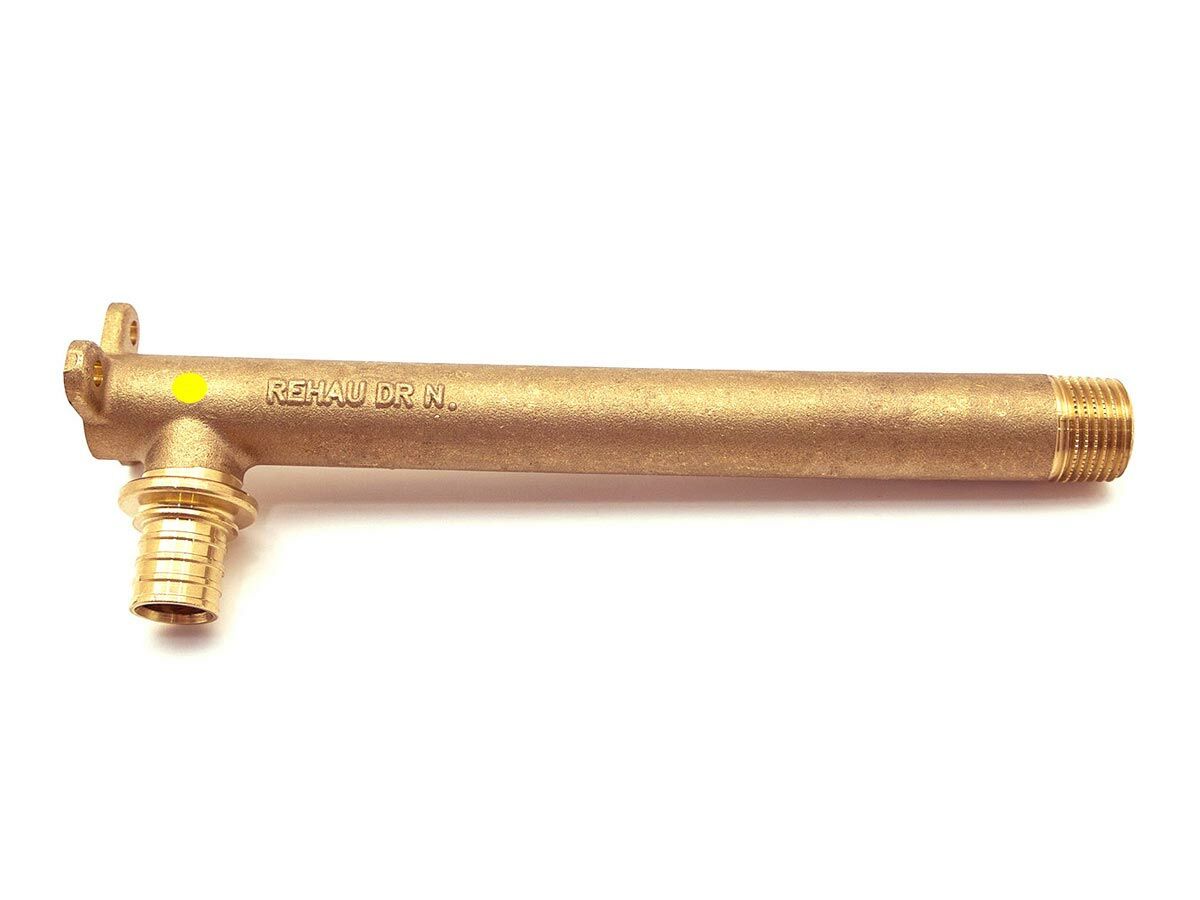 reece Rehau Rautitan Brass 19BP Lugged Elbow 20mm x 1/2" Male x 95mm Taper