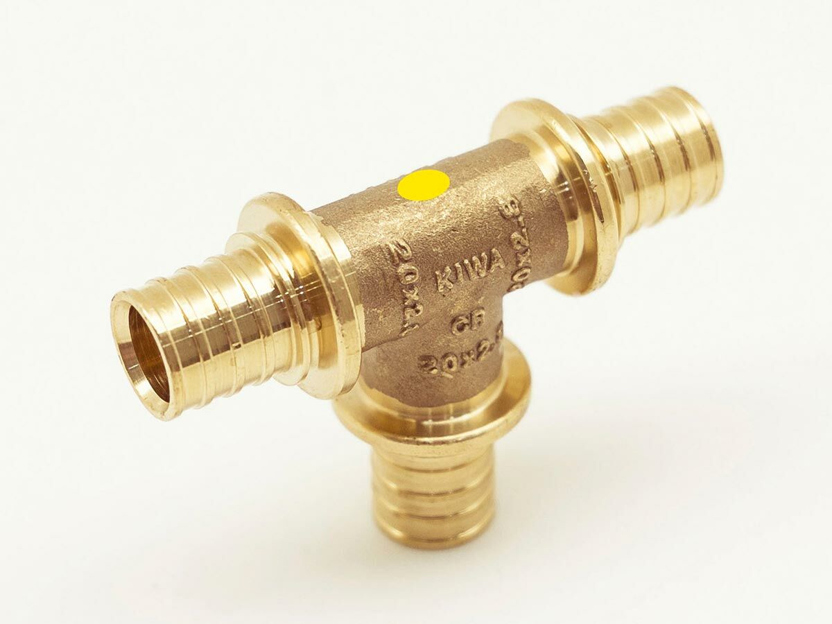 reece Rehau Rautitan Brass No.26 Tee 20mm x (20mm) x 16mm