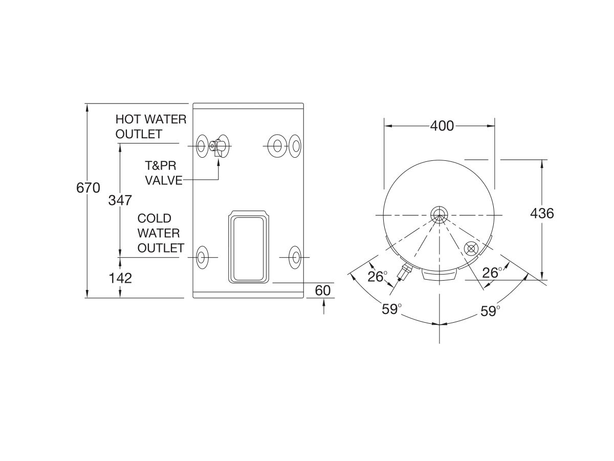 Reece Rheem 45L 3.6kW Single Element Compact Electric Hot Water System