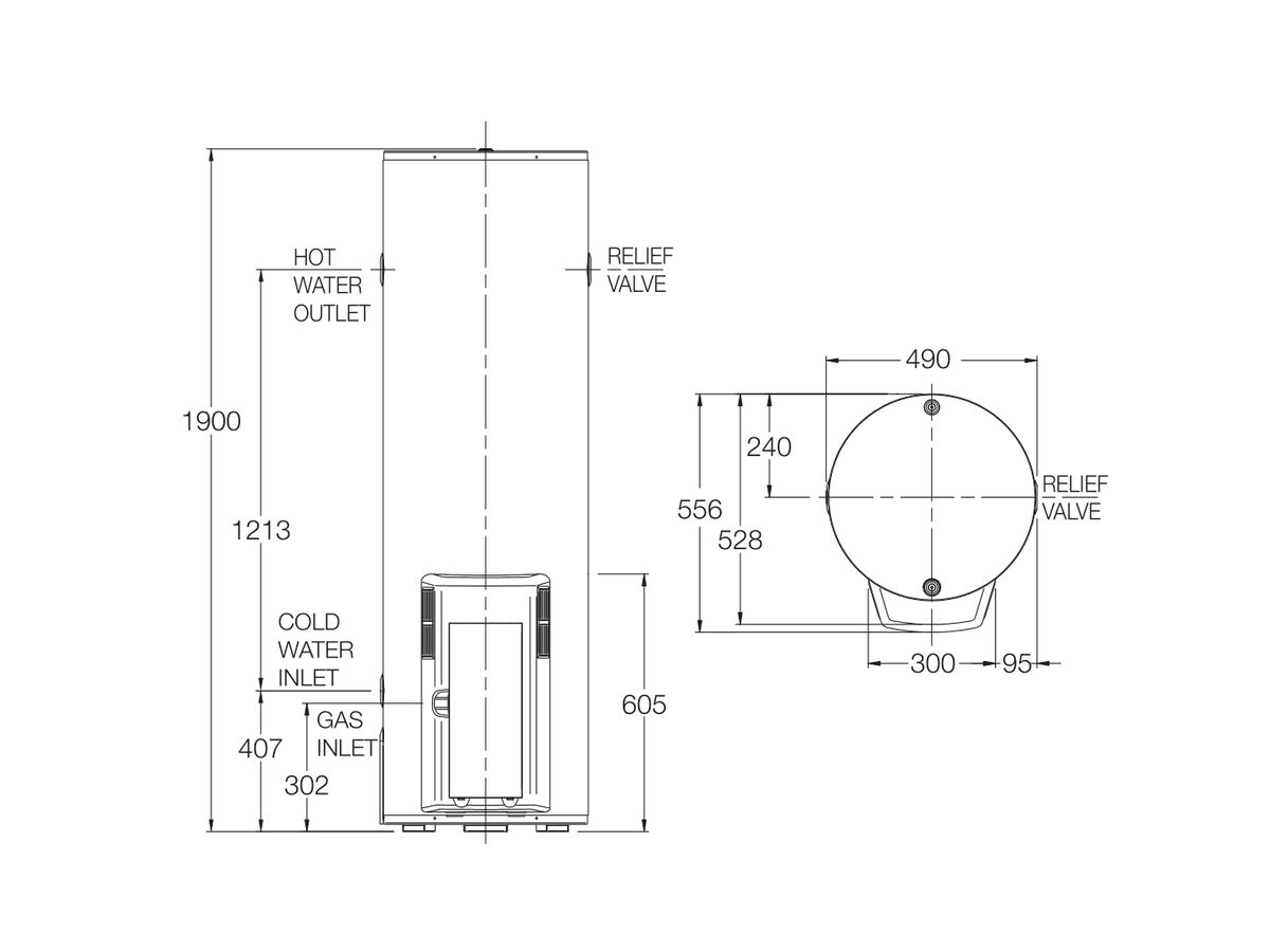 Reece Rheem 5 Star 160L Natural Gas Hot Water System