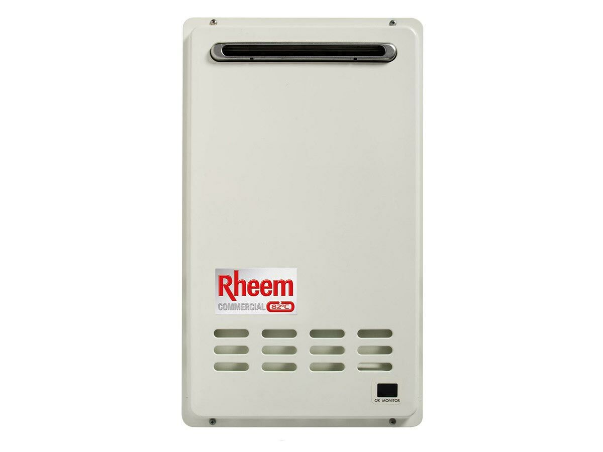 reece Rheem 6 Star 27L External Gas Continuous Flow Hot Water System 82 Degrees Preset Natural Gas