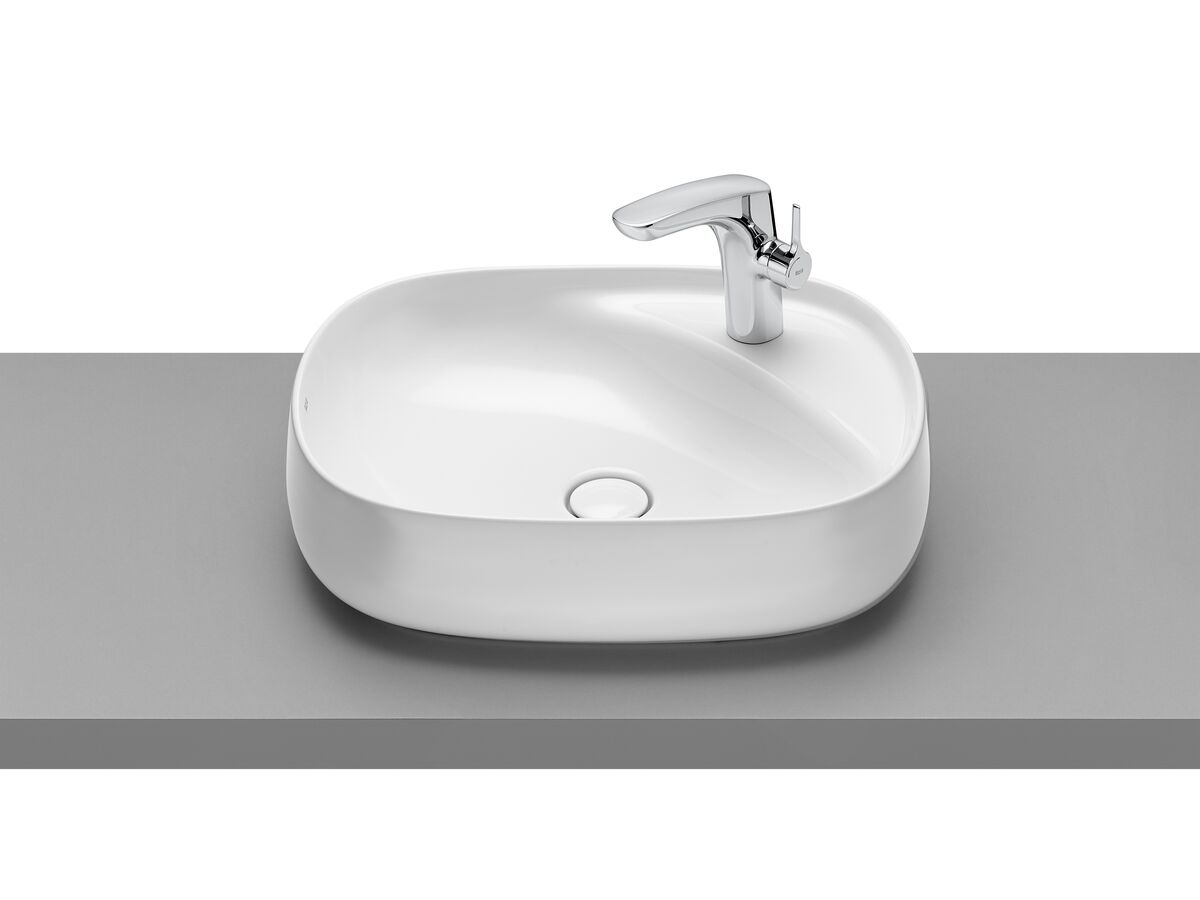 reece Roca Beyond Above Counter Basin 1 Taphole 585mm White reece Roca Beyond Above Counter Basin 1 Taphole 585mm White