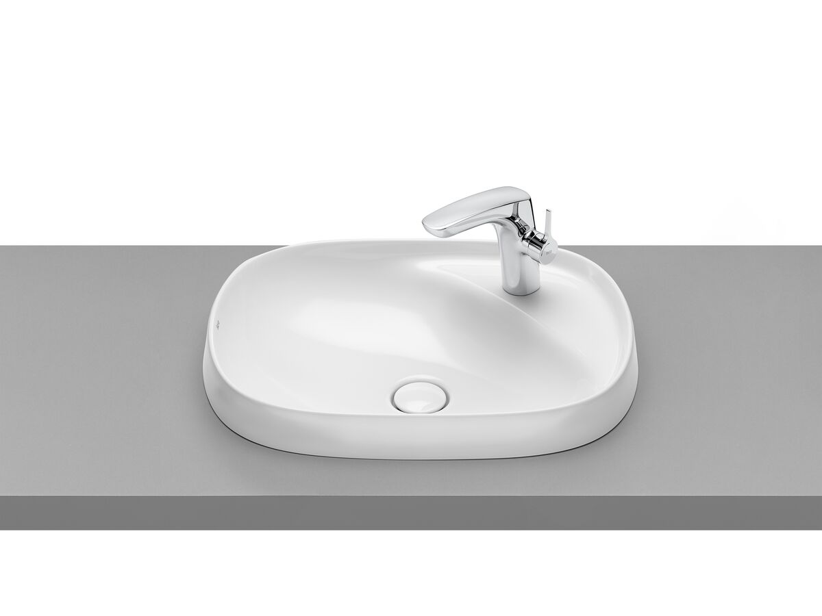 reece Roca Beyond Semi Inset Basin 1 Taphole 585mm White reece Roca Beyond Semi Inset Basin 1 Taphole 585mm White