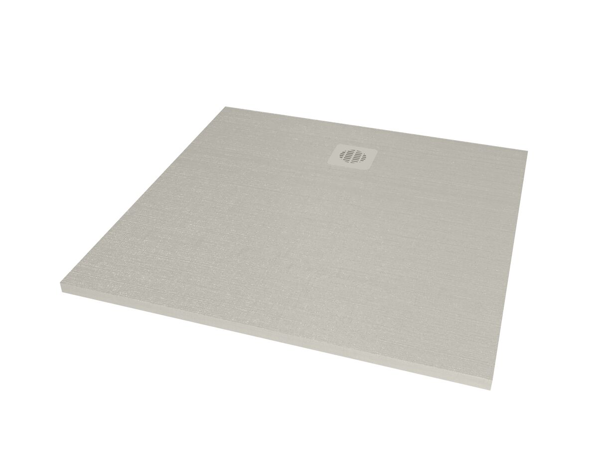 reece Roca Cyprus Stonex Shower Floor 1000mm x 1000mm Cemento with Matching Waste