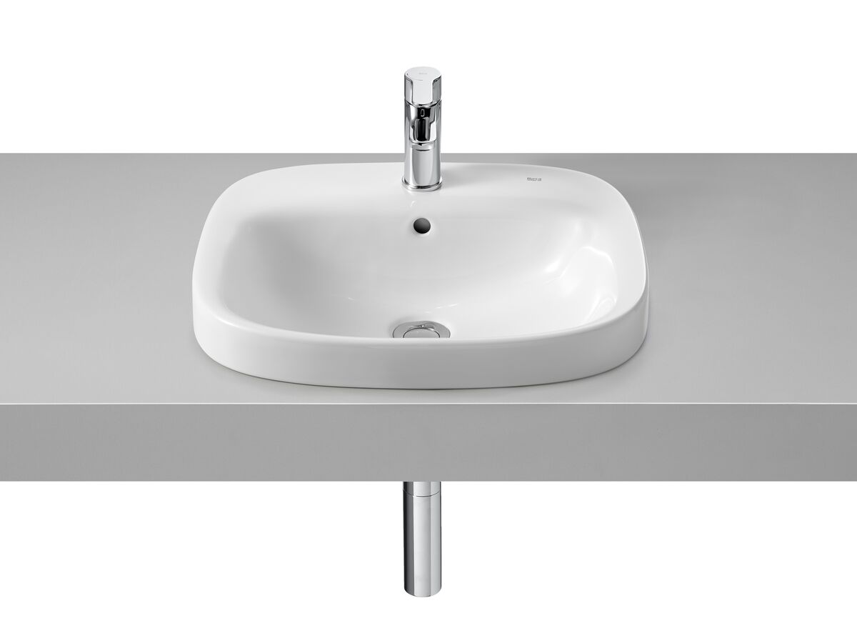 reece Roca Debba Semi Inset Basin 500mm x 410mm 1 Taphole White