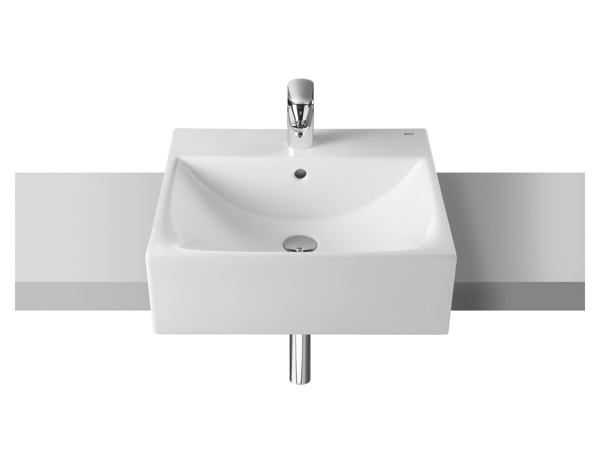 reece Roca Diverta 500 Semi Recessed 1 Taphole Basin White reece Roca Diverta 500 Semi Recessed 1 Taphole Basin White