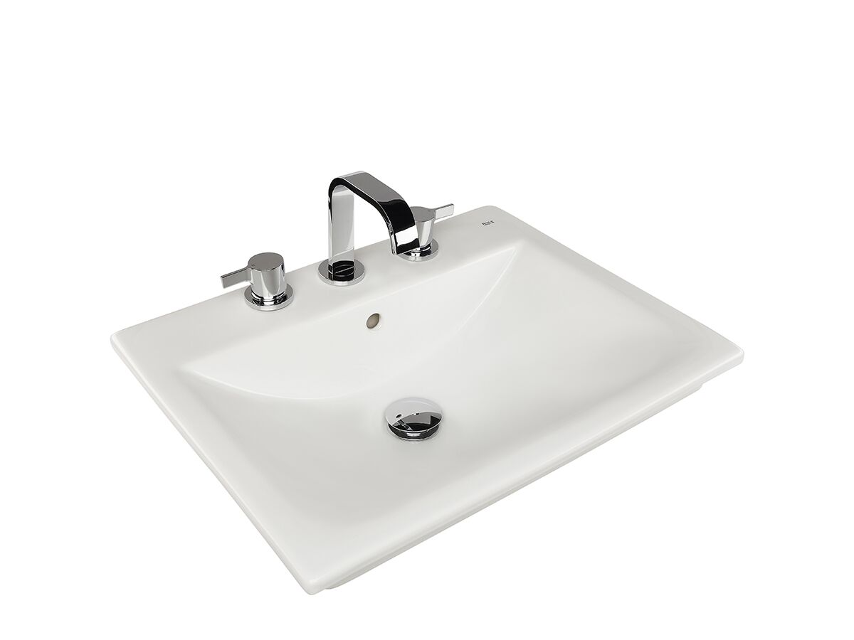reece Roca Diverta Vanity Basin 3 Tapholes 550mm White