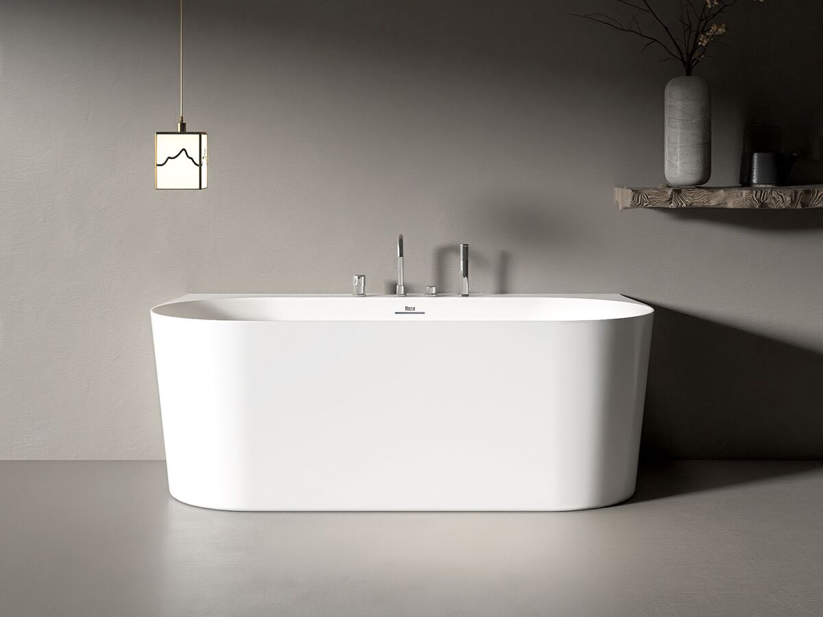Reece Roca Inspira Back To Wall Bath 1650mm X 850mm Overflow White