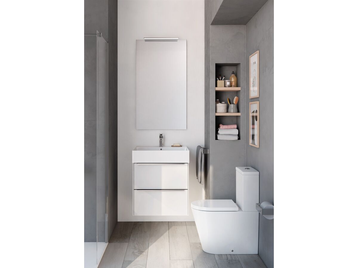 Reece Roca Inspira D4 Rimless Close Coupled Back To Wall Toilet Suite Back Inlet Soft Close Quick Release Seat White (4 Star)