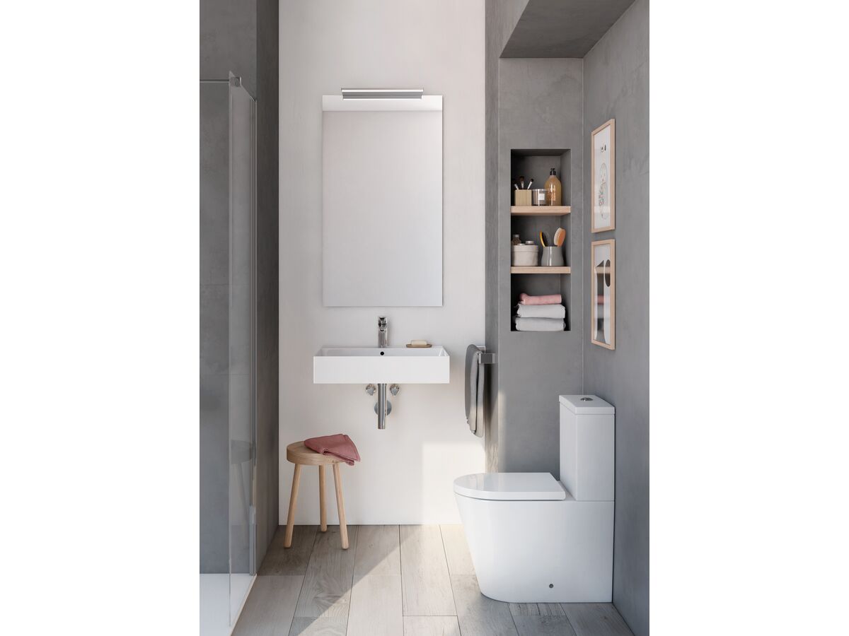 Reece Roca Inspira D4 Rimless Close Coupled Back To Wall Toilet Suite Back Inlet Soft Close Quick Release Seat White (4 Star)