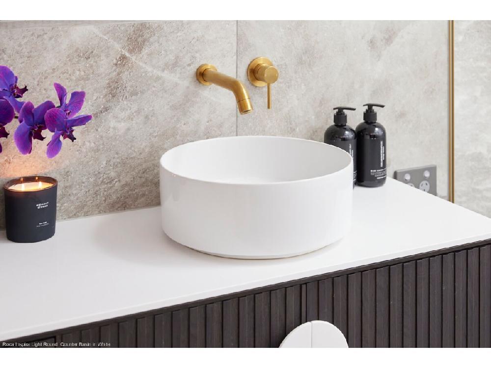Reece Roca Inspira Light Round Above Counter Basin 370mm White