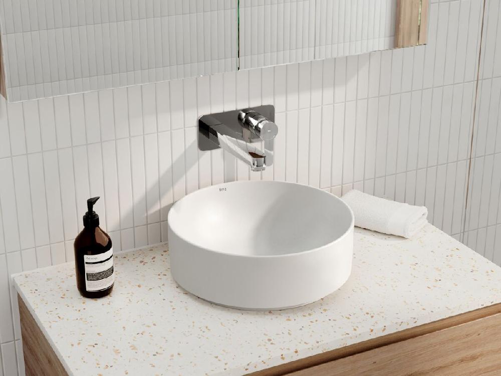 Reece Roca Inspira Light Round Above Counter Basin 370mm Matte White