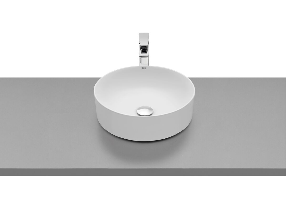 reece Roca Inspira Light Round Above Counter Basin 370mm Matte White reece Roca Inspira Light Round Above Counter Basin 370mm Matte White
