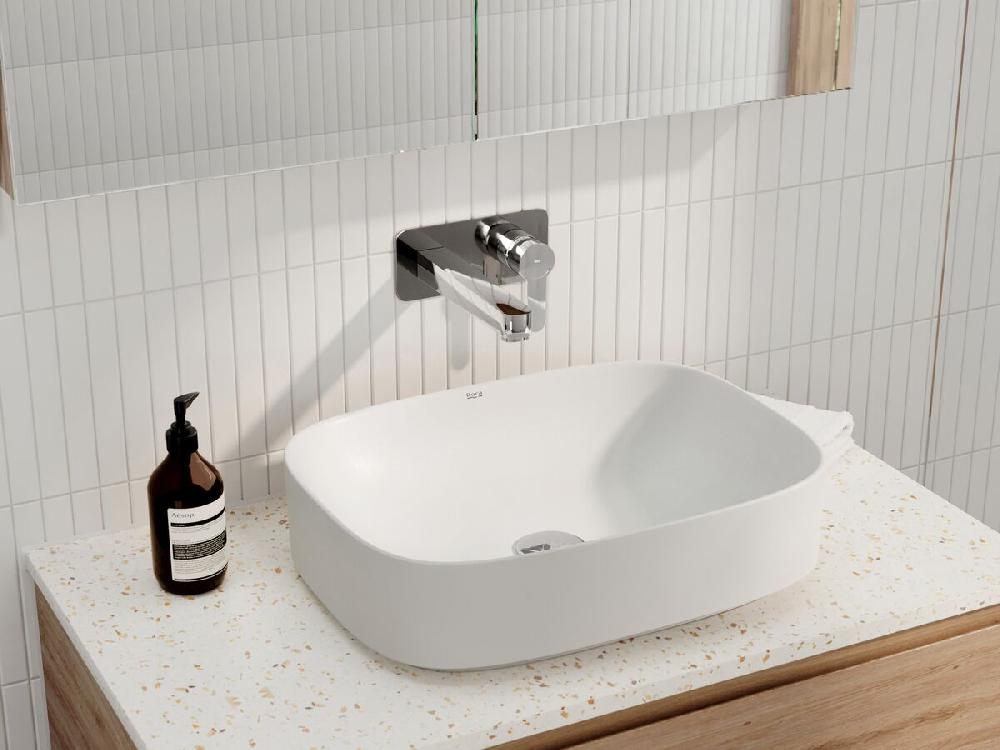 Reece Roca Inspira Light Soft Square Above Counter Basin 500mm X 370mm Matte White