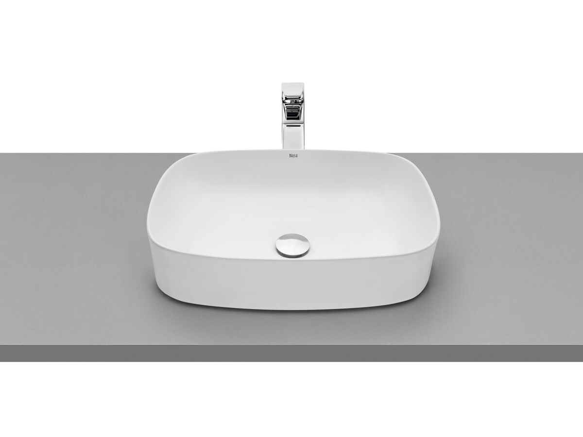 reece Roca Inspira Light Soft Square Above Counter Basin 500mm x 370mm Matte White