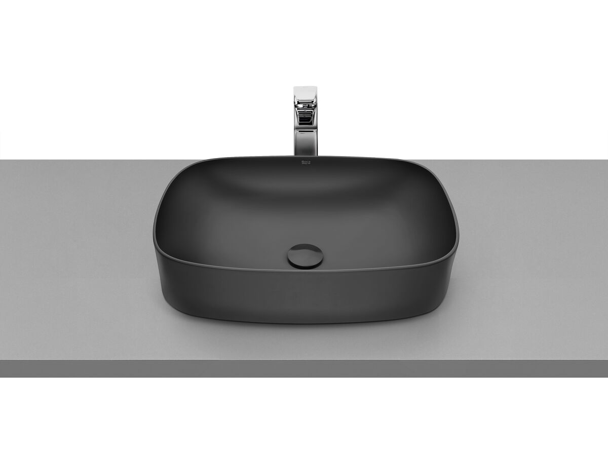 reece Roca Inspira Light Soft Square Above Counter Basin 500mm x 370mm Matte Black