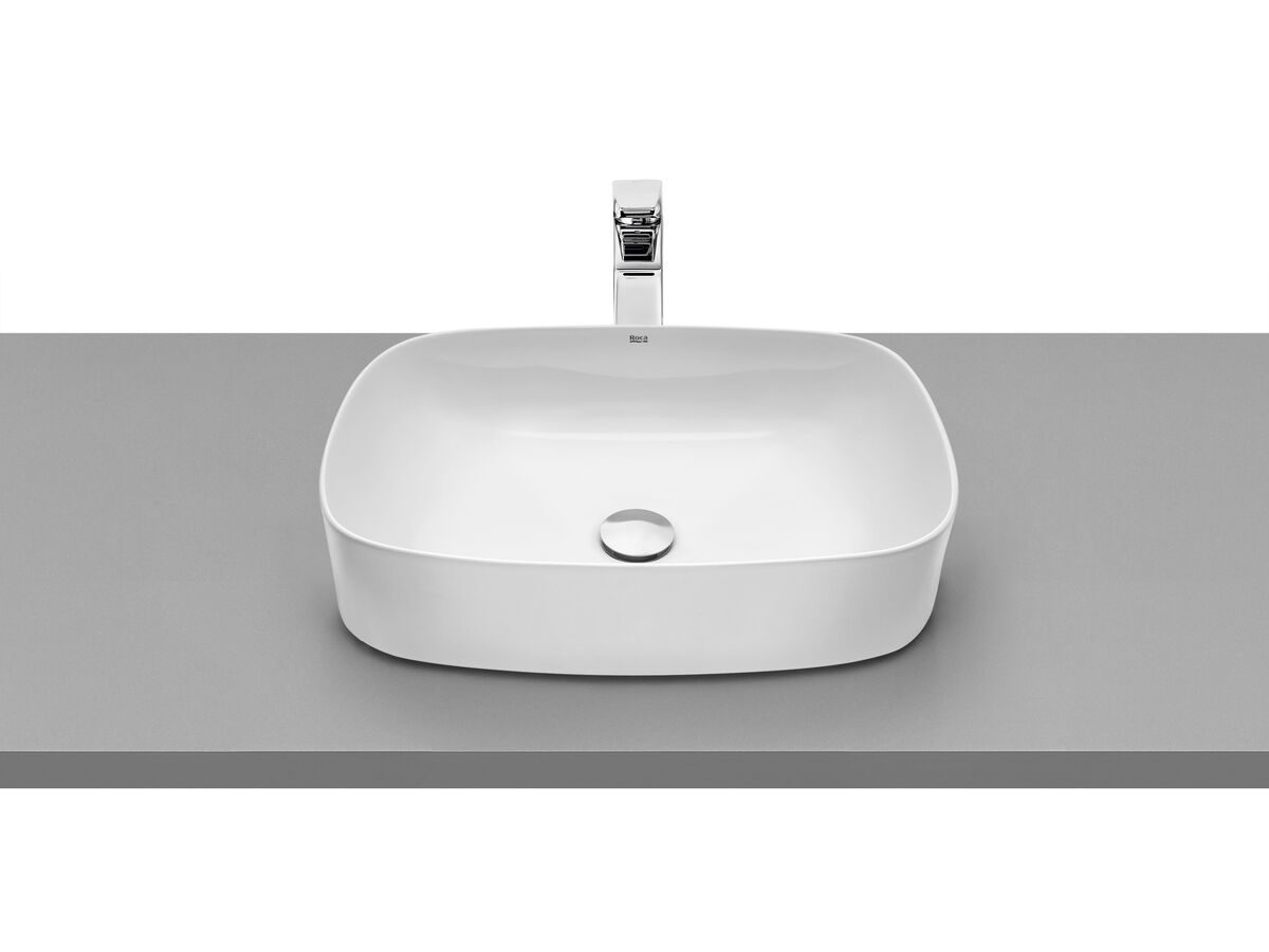 reece Roca Inspira Light Soft Square Above Counter Basin 500mm x 370mm White reece Roca Inspira Light Soft Square Above Counter Basin 500mm x 370mm White