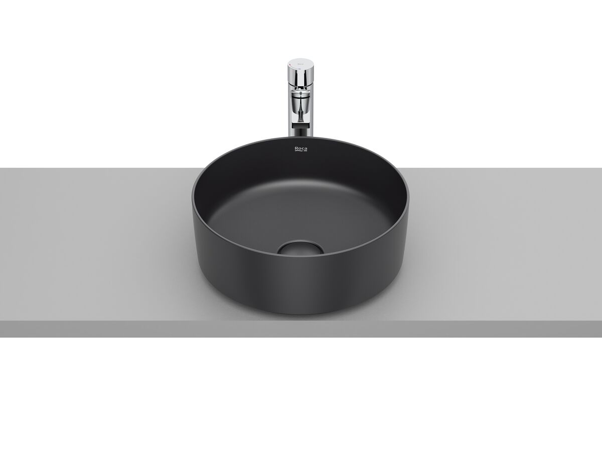 reece Roca Inspira Round Above Counter Basin 370mm x 370mm Matte Black reece Roca Inspira Round Above Counter Basin 370mm x 370mm Matte Black