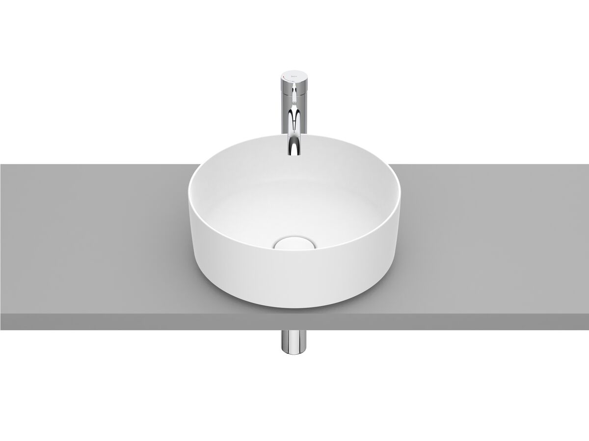 reece Roca Inspira Round Above Counter Basin 370mm x 370mm Matte White reece Roca Inspira Round Above Counter Basin 370mm x 370mm Matte White