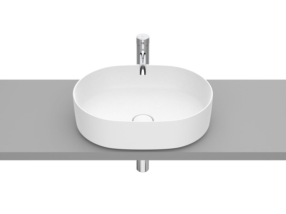 reece Roca Inspira Round Oval Above Counter Basin 500mm x 370mm Matte White