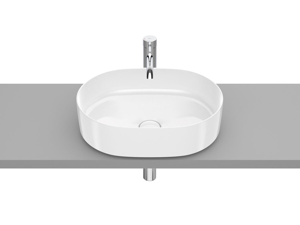 reece Roca Inspira Round Oval Above Counter Basin 500mm x 370mm Gloss White