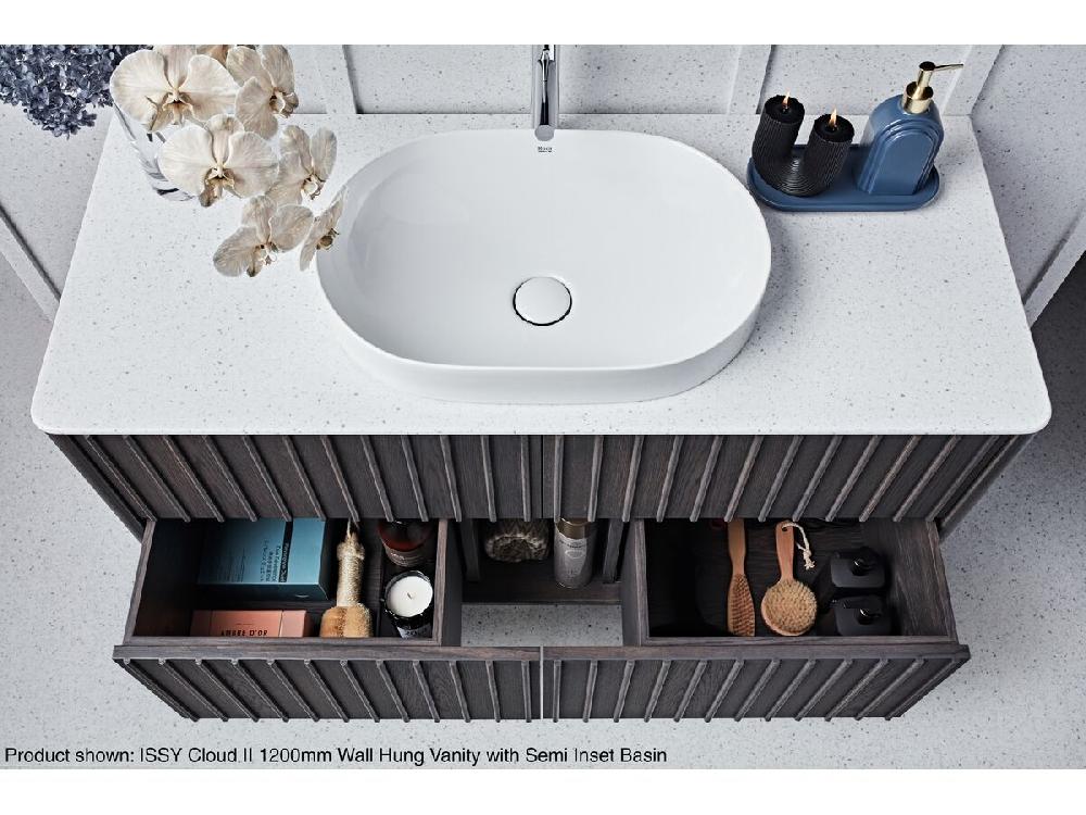 Reece Roca Inspira Round Oval Semi Inset Basin 550mm X 370mm Gloss White