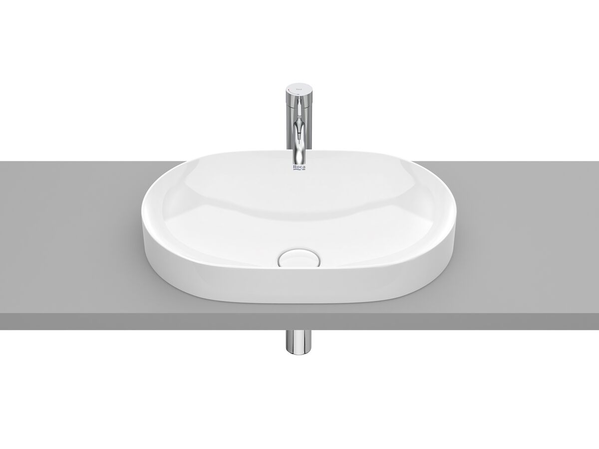 reece Roca Inspira Round Oval Semi Inset Basin 550mm x 370mm Gloss White