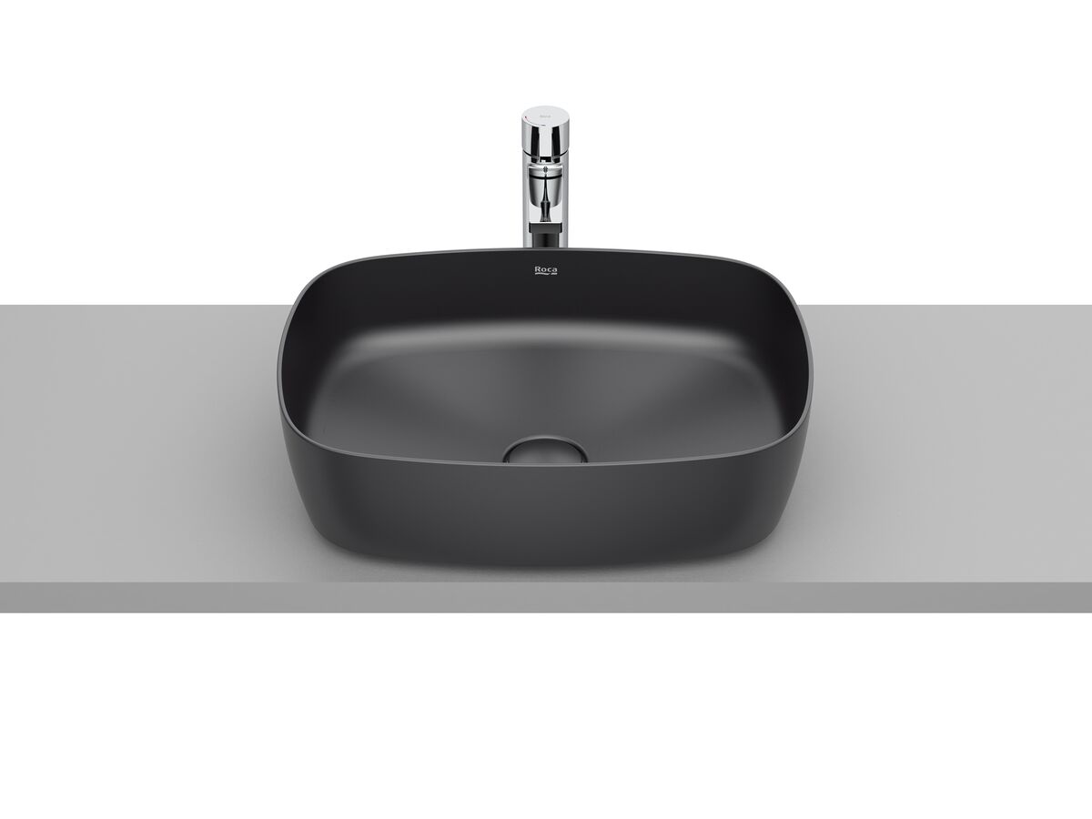 reece Roca Inspira Soft Rectangle Above Counter Basin 500mm x 370mm Matte Black
