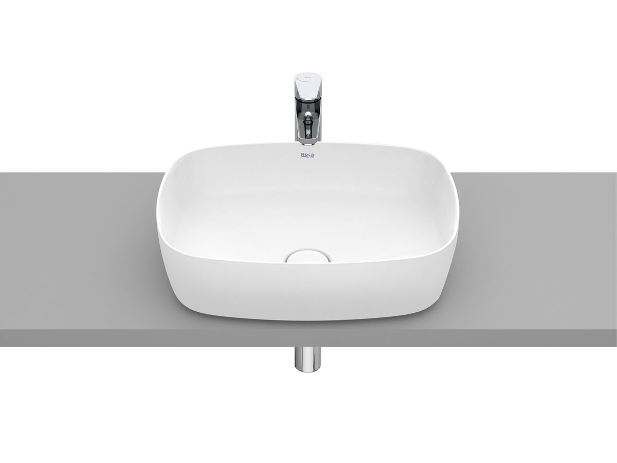 reece Roca Inspira Soft Rectangle Above Counter Basin 500mm x 370mm Matte White