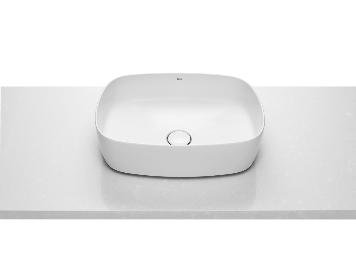 reece Roca Inspira Soft Rectangle Above Counter Basin 500mm x 370mm Gloss White