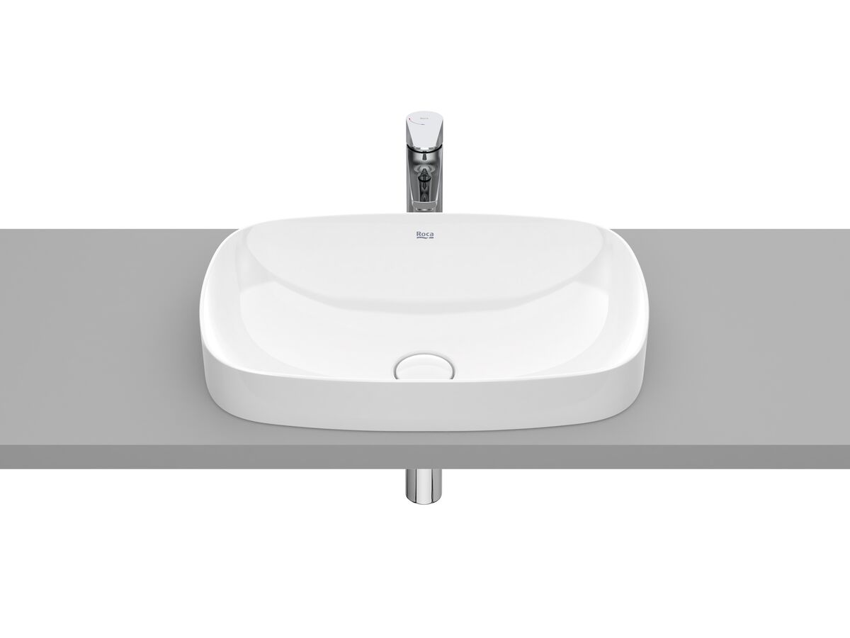 reece Roca Inspira Soft Rectangle Semi Inset Basin 550mm x 370mm Gloss White
