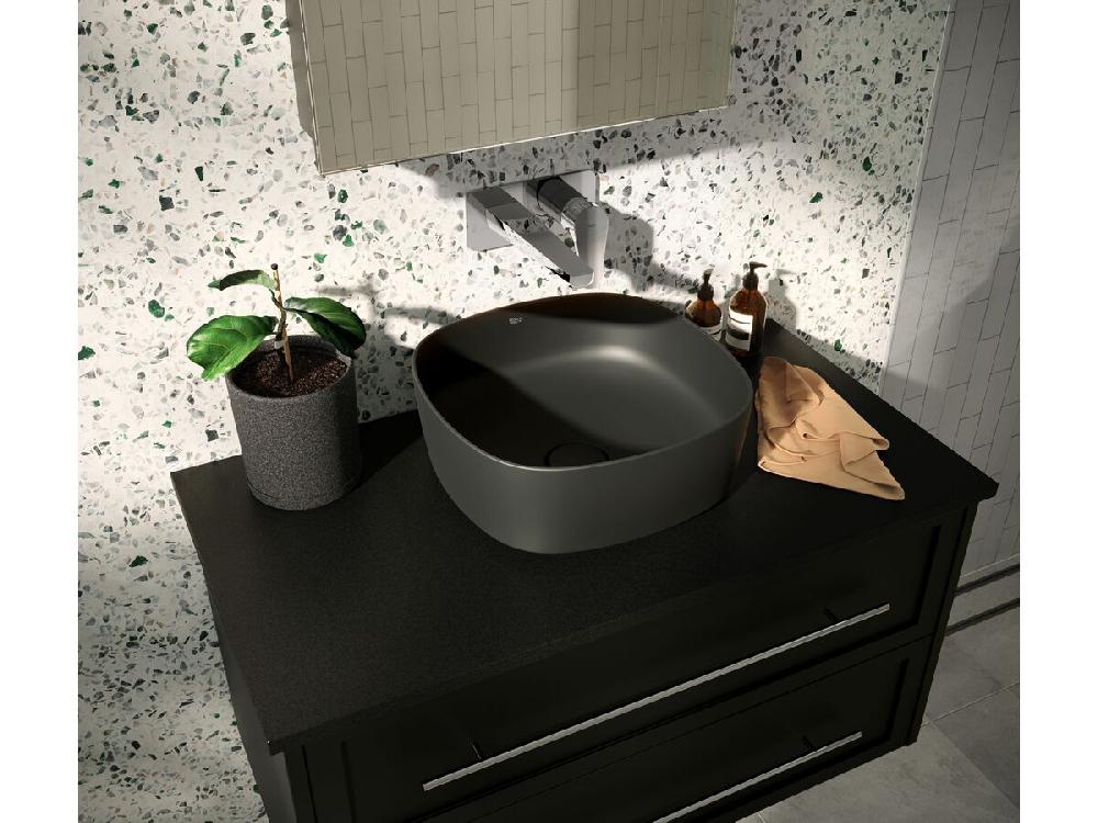 Reece Roca Inspira Soft Square Above Counter Basin 370mm X 370mm Matte Black