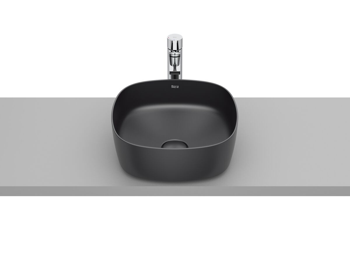 reece Roca Inspira Soft Square Above Counter Basin 370mm x 370mm Matte Black reece Roca Inspira Soft Square Above Counter Basin 370mm x 370mm Matte Black