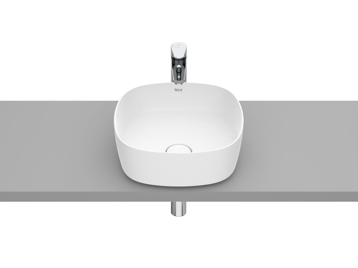 reece Roca Inspira Soft Square Above Counter Basin 370mm x 370mm Matte White