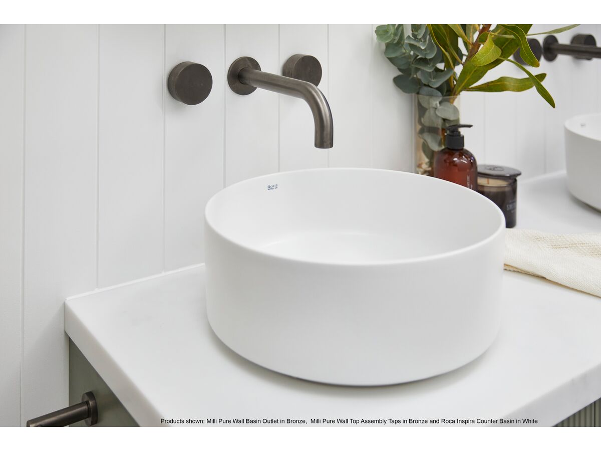 Reece Roca Inspira Square Above Counter Basin 370mm X 370mm Matte Black