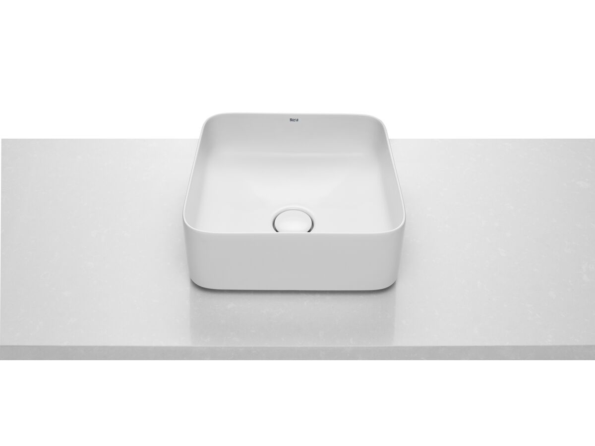 reece Roca Inspira Square Above Counter Basin 370mm x 370mm Gloss White reece Roca Inspira Square Above Counter Basin 370mm x 370mm Gloss White