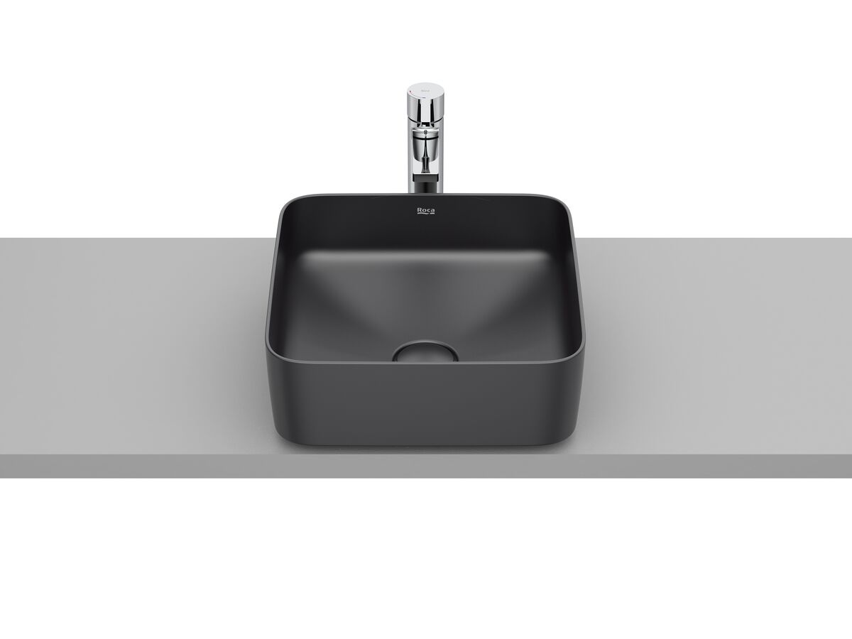 reece Roca Inspira Square Above Counter Basin 370mm x 370mm Matte Black reece Roca Inspira Square Above Counter Basin 370mm x 370mm Matte Black