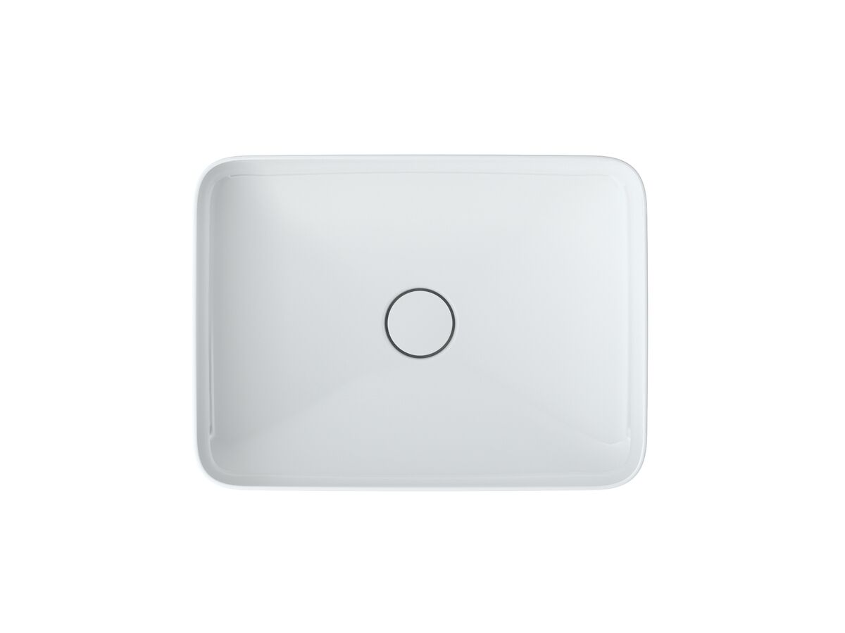 Reece Roca Inspira Square Rectangle Above Counter Basin 500mm X 370mm Gloss White