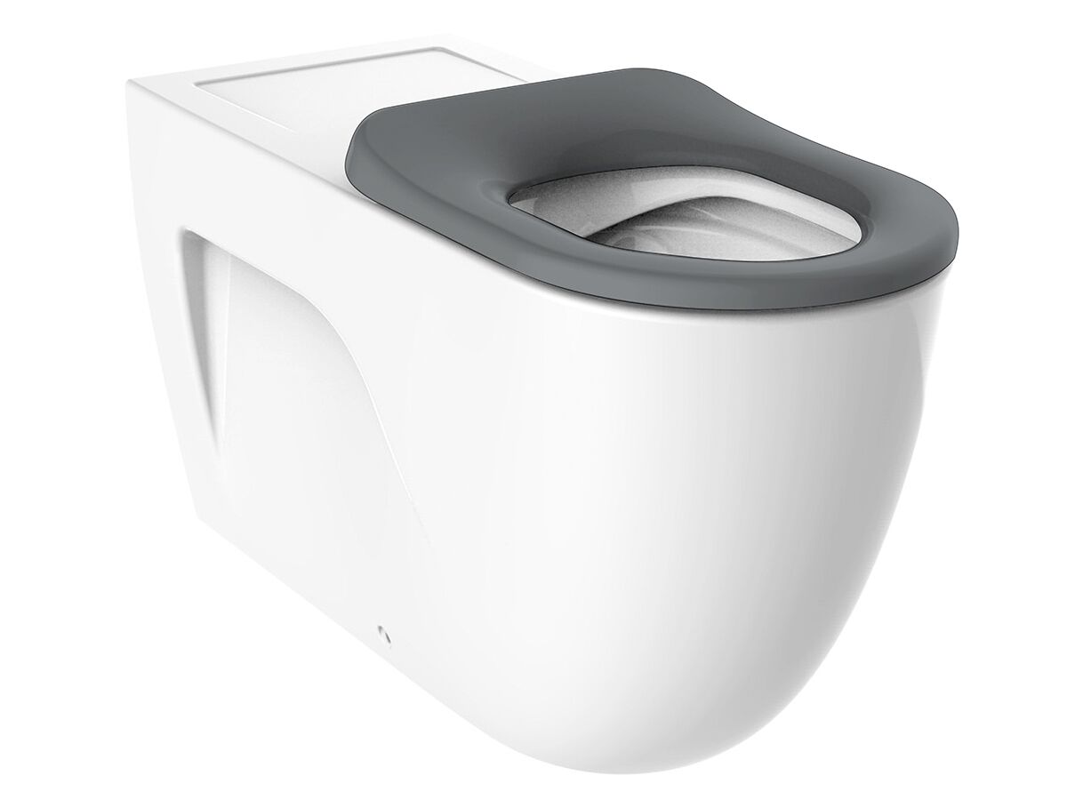 Reece Roca Meridian 800 Back To Wall Rimless Inwall Suite Button/Plate Back Rest Single Flap Seat Grey (4 Star)