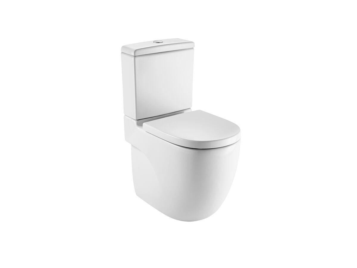 reece Roca Meridian Rimless Close Coupled Back to Wall Back Inlet Toilet Suite Soft Close Quick Release Seat (4 Star)