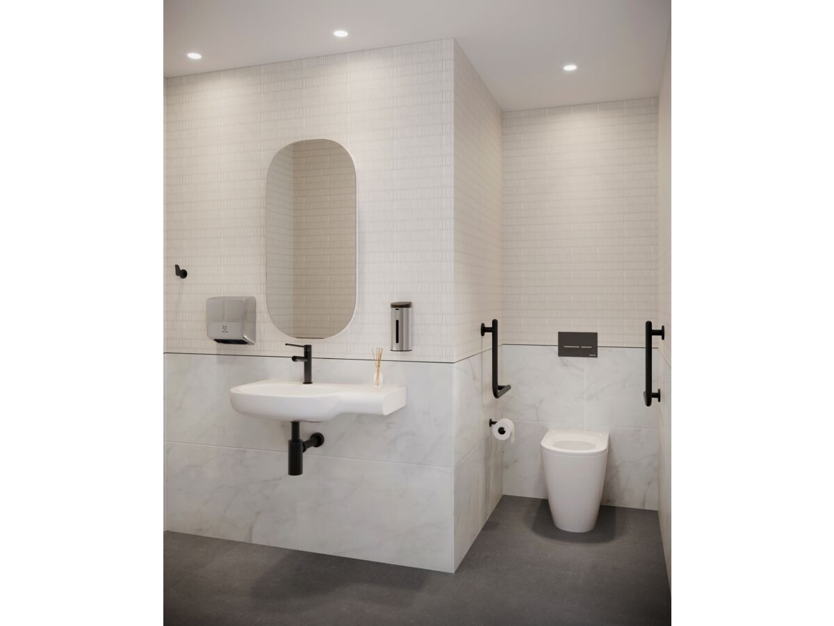 Reece Roca Meridian Wall Basin & Fixing Kit Left Hand Bowl With No Overflow 750mm 1 Taphole White