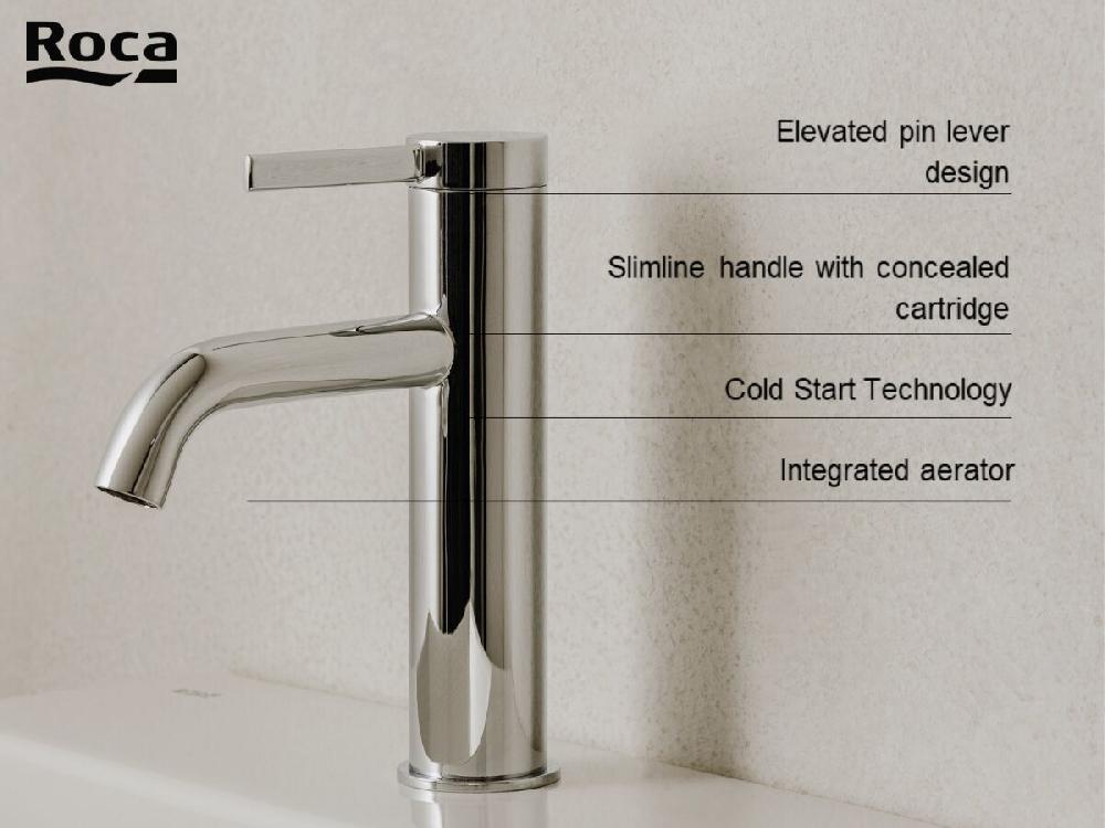 Reece Roca Ona Extended Basin Mixer Tap Brushed Nickel (6 Star) Lead Free