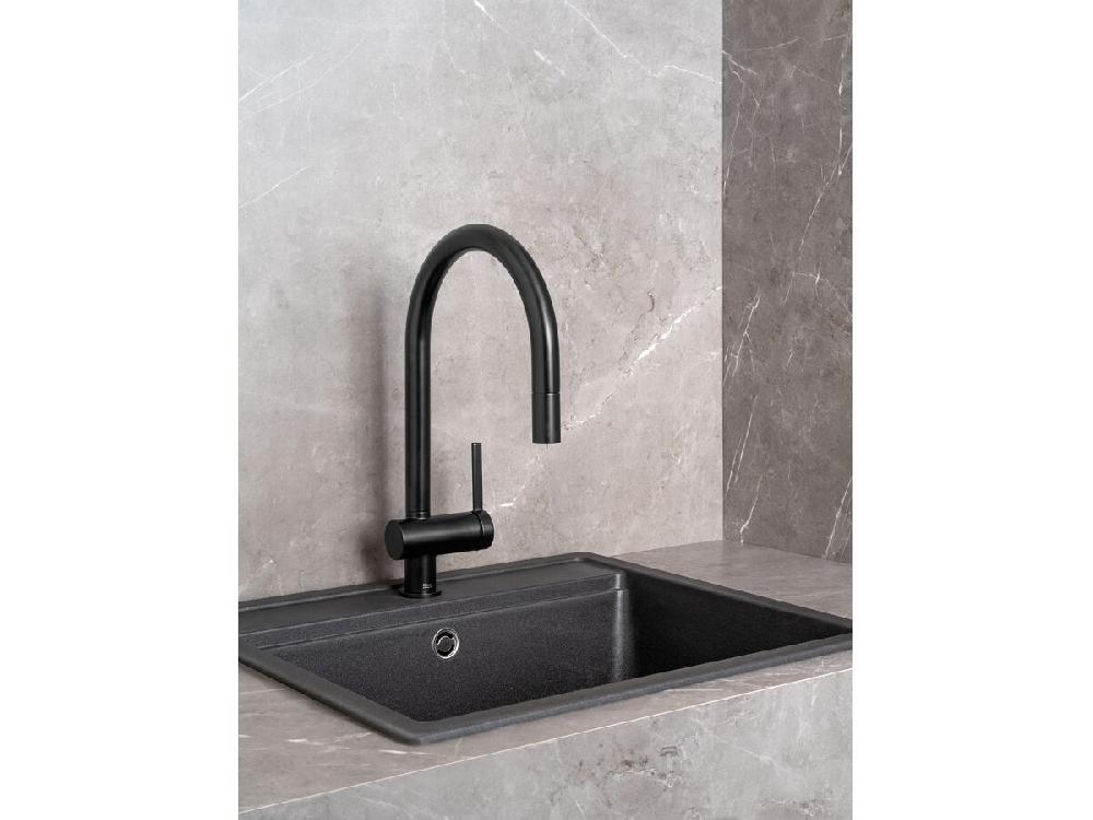 Reece Roca Ona Gooseneck Pull Out Sink Mixer Tap 2 Function Matte Black (5 Star) Lead Free