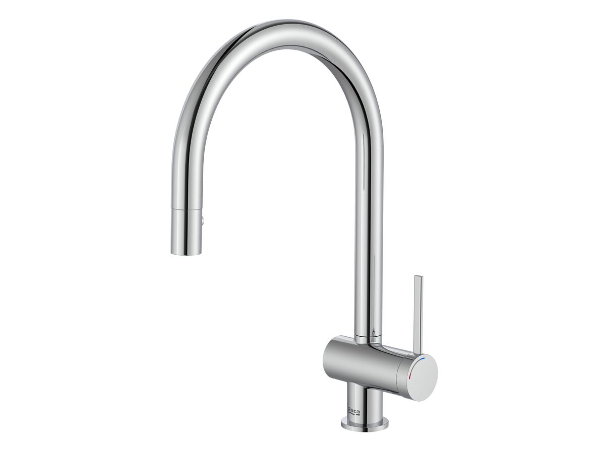 reece Roca Ona Gooseneck Pull Out Sink Mixer Tap 2 Function Chrome (5 Star) Lead Free