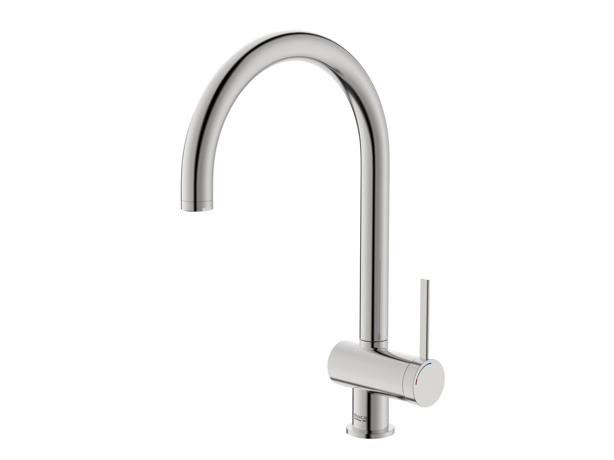 reece Roca Ona Gooseneck Sink Mixer Tap Brushed Nickel (5 Star) Lead Free