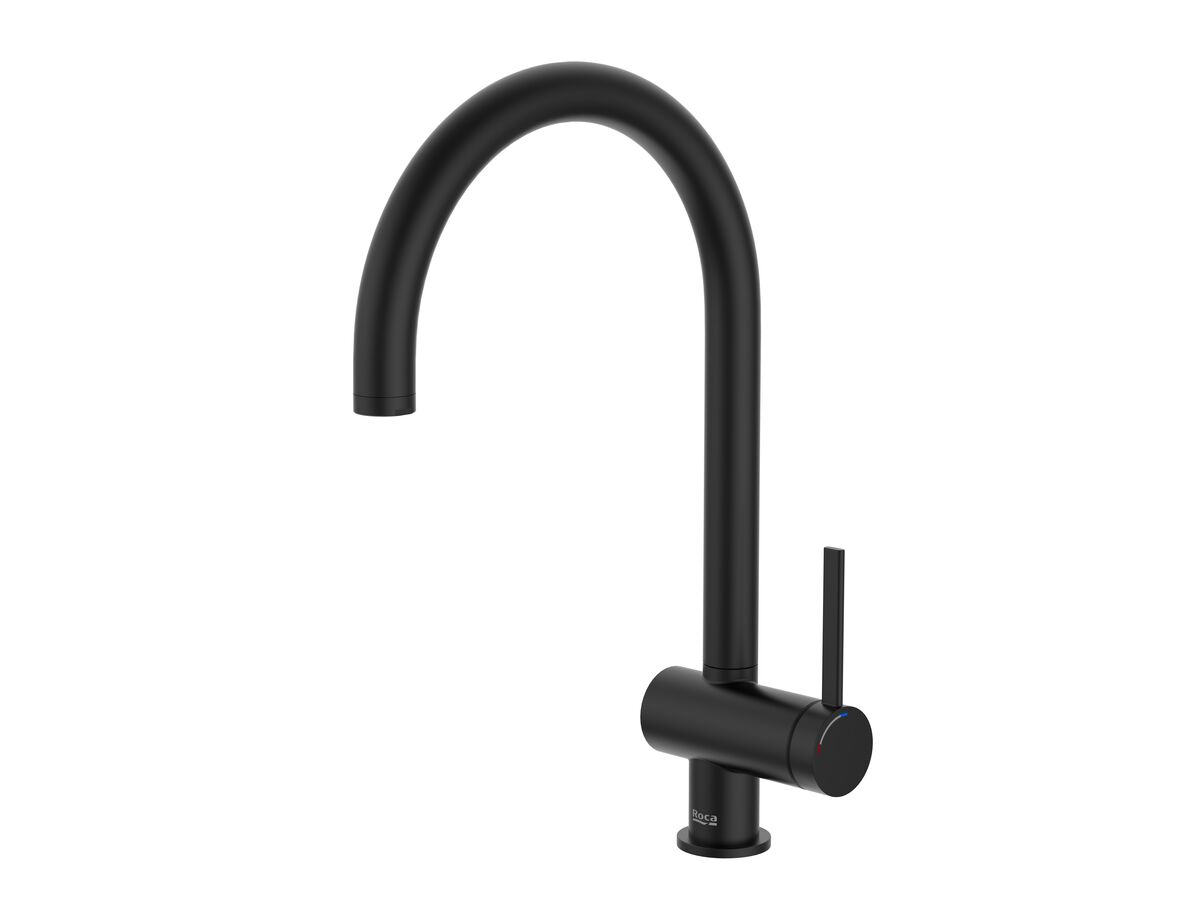 reece Roca Ona Gooseneck Sink Mixer Tap Matte Black (5 Star) Lead Free